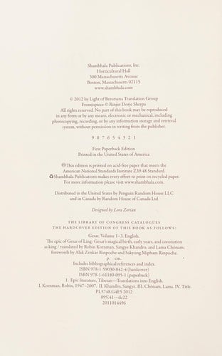 The epic of Gesar of Ling