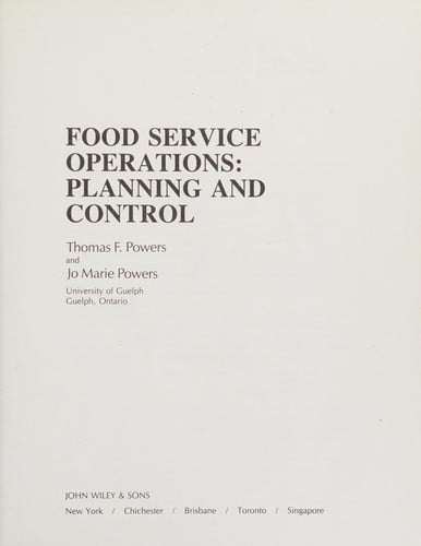 Food service operations