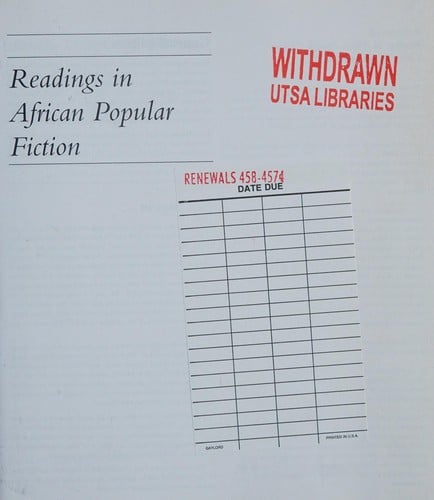 Readings in African popular fiction