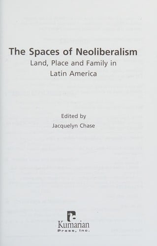 The spaces of neoliberalism