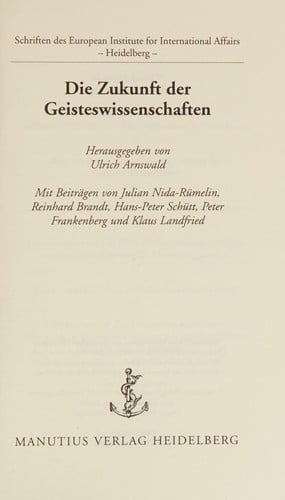 Die Zukunft der Geisteswissenschaften