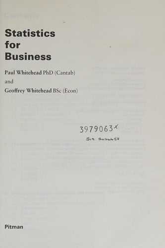 Statistics for business