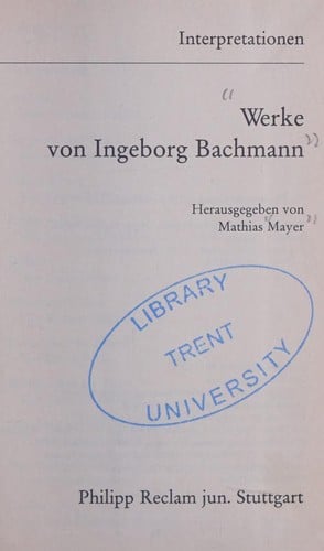 Werke von Ingeborg Bachmann