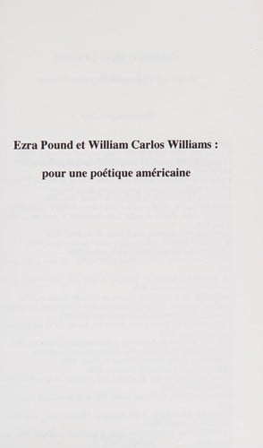 Ezra Pound et William Carlos Williams