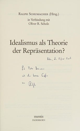 Idealismus als Theorie der Repräsentation?