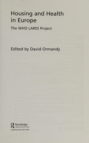 Housing and health in Europe