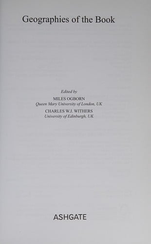 Geographies of the book