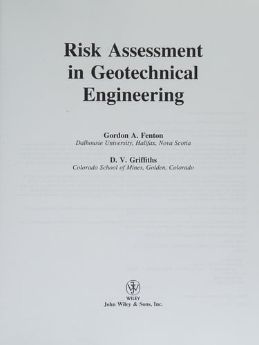 Risk assessment in geotechnical engineering