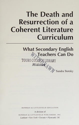 The death and resurrection of a coherent literature curriculum