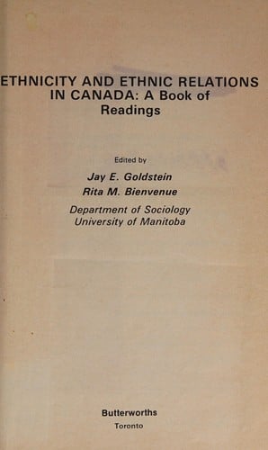 Ethnicity and ethnic relations in Canada