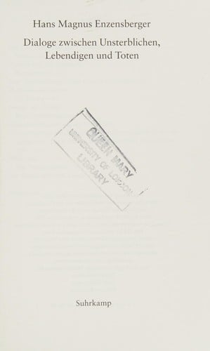 Dialoge zwischen Unsterblichen, Lebendigen und Toten