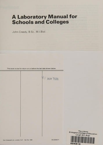 A laboratory manual for schools and colleges