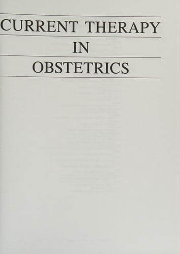 Current therapy in obstetrics