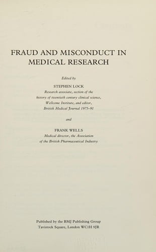 Fraud and misconduct in medical research