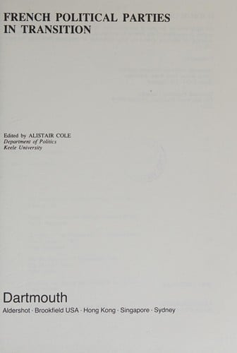 French political parties in transition