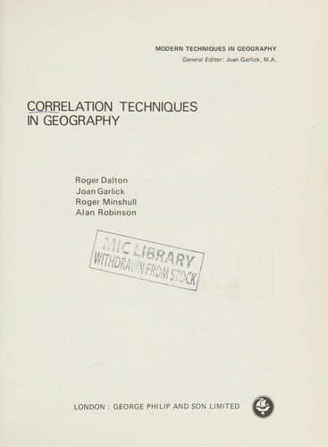 Correlation techniques in geography