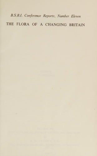 The Flora of a changing Britain