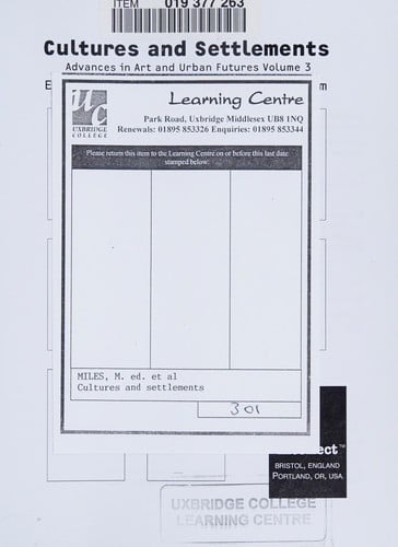 CULTURES AND SETTLEMENTS; ED. BY MALCOLM MILES