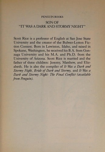 Son of "It was a dark and stormy night"