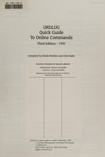 UKOLUG quick guide to online commands