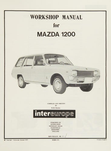 Workshop manual for Mazda 1200