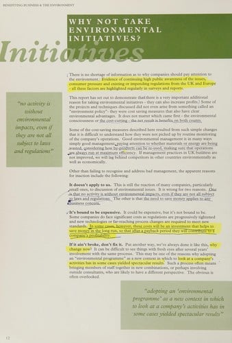 Benefiting business & the environment