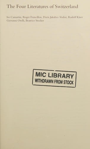 The four literatures of Switzerland