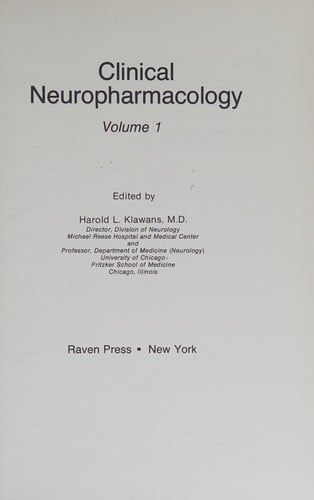Clinical neuropharmacology