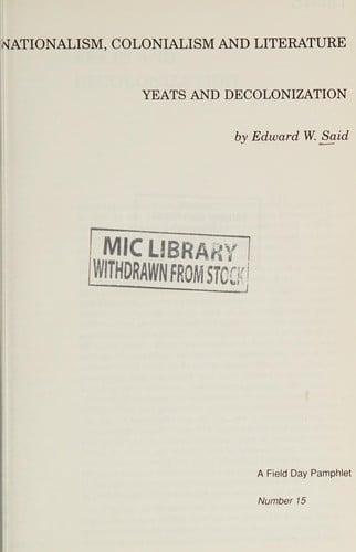 Yeats and decolonization