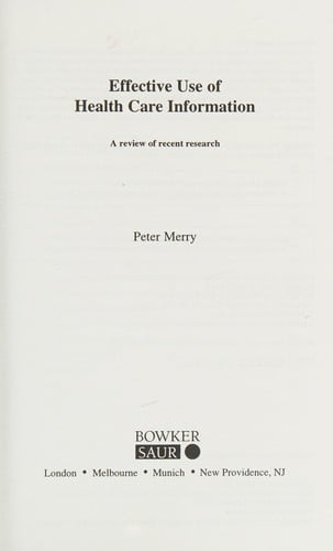 Effective use of health care information