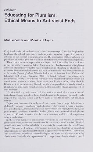 Ethics, ethnicity, and education