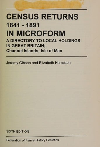 Census returns 1841-1891 in microform