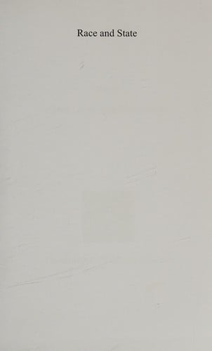 RACE AND STATE; ED. BY ALANA LENTIN