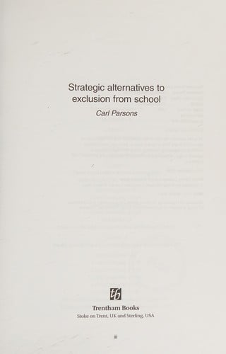 Strategic alternatives to exclusion from school