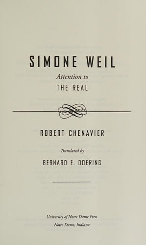 Simone Weil, attention to the real