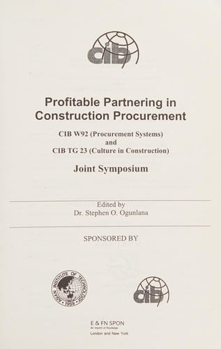Profitable partnering in construction procurement
