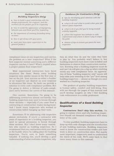 Building code compliance for contractors & inspectors