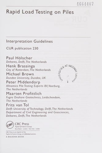 Rapid load testing on piles