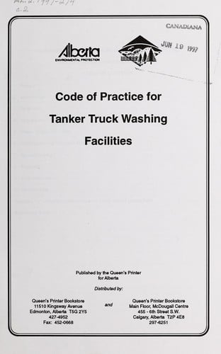 Code of practice for tanker truck washing facilities