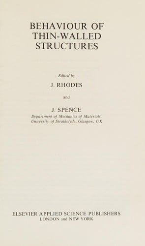 Behaviour of thin-walled structures