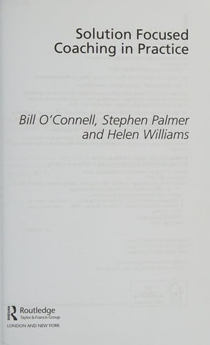 Solution focused coaching in practice