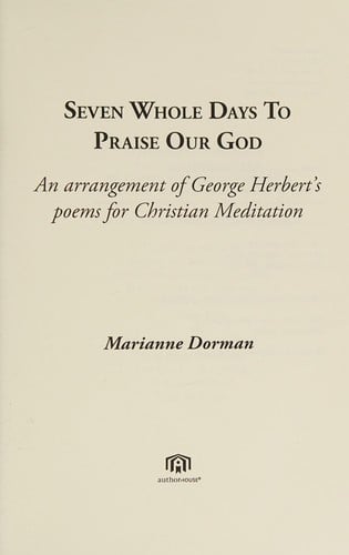 Seven whole days to praise our God