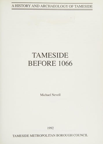 Tameside before 1066