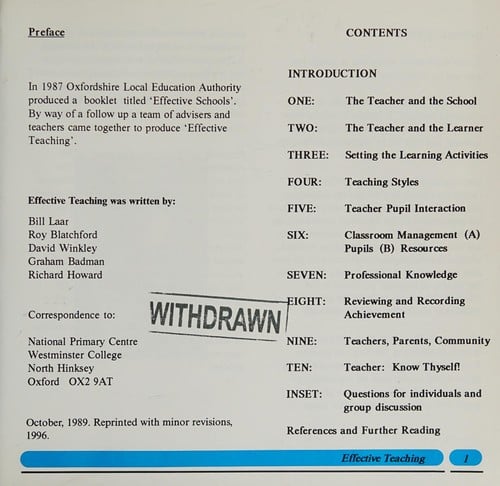 Effective teaching