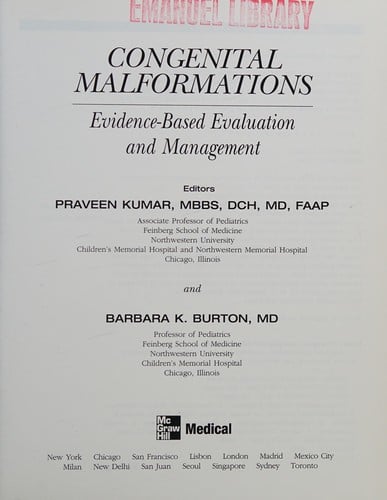 Congenital malformations