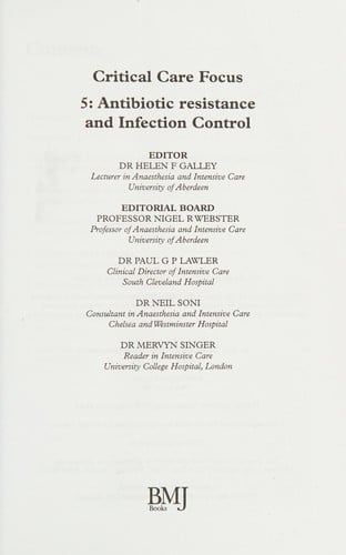 Antibiotic resistance and infection control