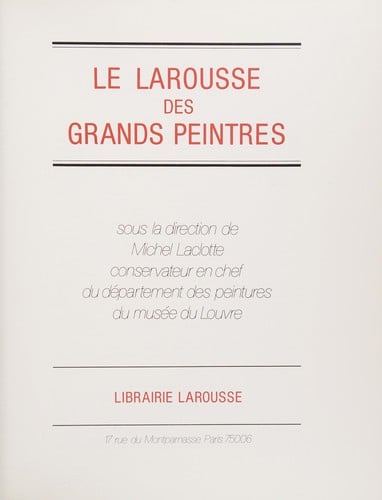 Le Larousse des grands peintres