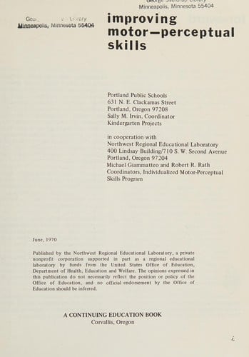 Improving motor-perceptual skills