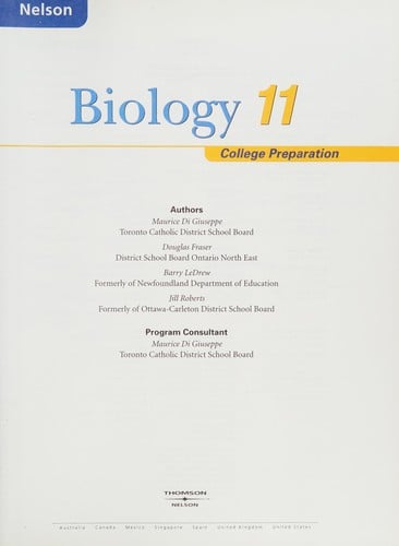 Nelson biology 11