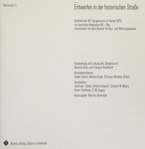 Entwerfen in der historischen Strasse